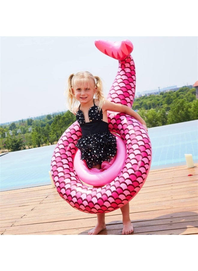 TAPIT 68cm Mermaid Pool Float Mermaid Tail Shaped Pool Swimming Float Tube Ring Floatie Summer Water Fun Beach Party Swimming Pool Toys - Image 4